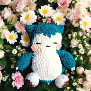 Handmade Crochet Snorlax Fanart Plushie