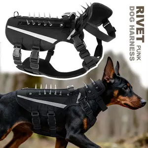 Fashion Rivet Dog Chest Harness, Durable Reflective Harness, Reflective Nylon Dog Vest, Protects Neck, Outdoor Safety Dog Chest Harness, Effective Dog Protection