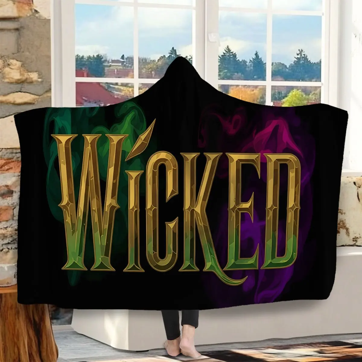 Wicked Magic Witch Hat Blanket, Digital Print Flannel Throw, Soft Warm Blanket for Sofa, Blanket for Couch, Home Leisure, Air Conditioning, Nap, Office Bed Camping Travel, Cozy Throw Blanket