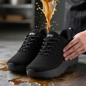 Women’s Non-Slip High-Quality Chef Work Shoes – Breathable Low-Cut PU Mesh Design, MD Rubber Cushioning Sole, Suitable for Indoor Use Year-Round, Comfortable EVA Insoles