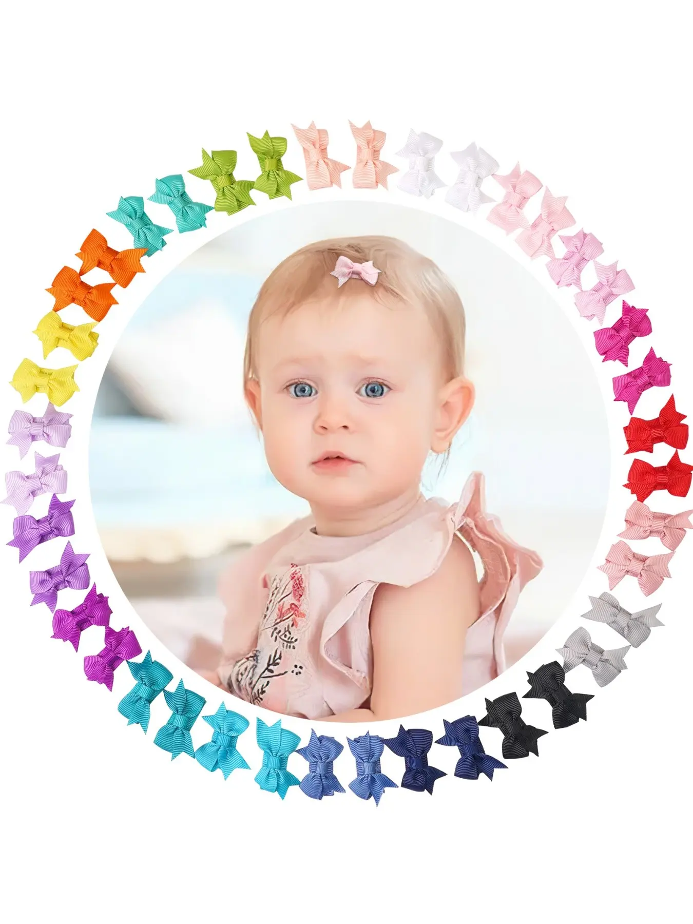 40pcs Baby Hair Clips, Mini Butterfly Knots, Candy Color, Non-Slip Handmade, Gentle on Hair, Daily Use, Versatile Design, Hair Bows, Cute Hair Accessories