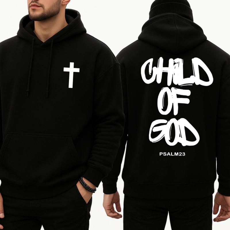 Child of God 2-sided Hoodie, Faith Graphic Pullover, Christian Streetwear Sweatshirt, Unisex Casual Outfit, Trendy Spiritual Apparel