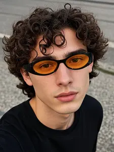Men's Classic Oval Frame Sporty Sunglasses, Lightweight Comfortable Fit, UV Protection, Ideal for Outdoor Sports and Cycling