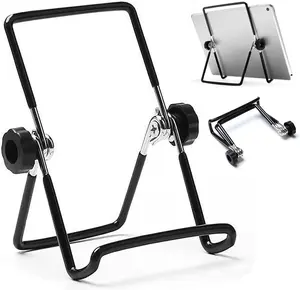 VOVIGGOL Adjustable Tablet Stand Holder, Non-Slip Foldable Holder Cradle Fit for 9-12.9" Tablets, Ipad, Samsung and Kindle Fire, Display Stands Picture Frame Stand for Photos (Large Black)