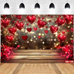 Photography Background Valentines Day Red Balloons Love Heart Sweetheart Engagement Wedding Birthday Party Decor Backdrop Photo Studio