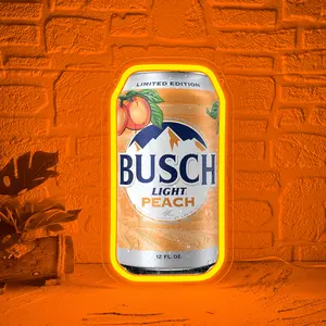 Printed beer can shape neon light, illuminated wall hanging for bars, LED art novelty neon light, USB powered, home bar party decoration neon light, Led Neon Lights