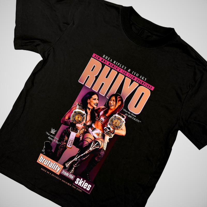Rhea Ripley & Iyo Sky RHIYO Brutality from the Skies T-Shirt, Rhea Ripley WWE Fans Shirt, Rhea Ripley & Iyo Sky WWE Tee, Unisex Graphic For WWE Fans Clothing, WWE Tee, Menswear Cotton Crewneck Clothes Top