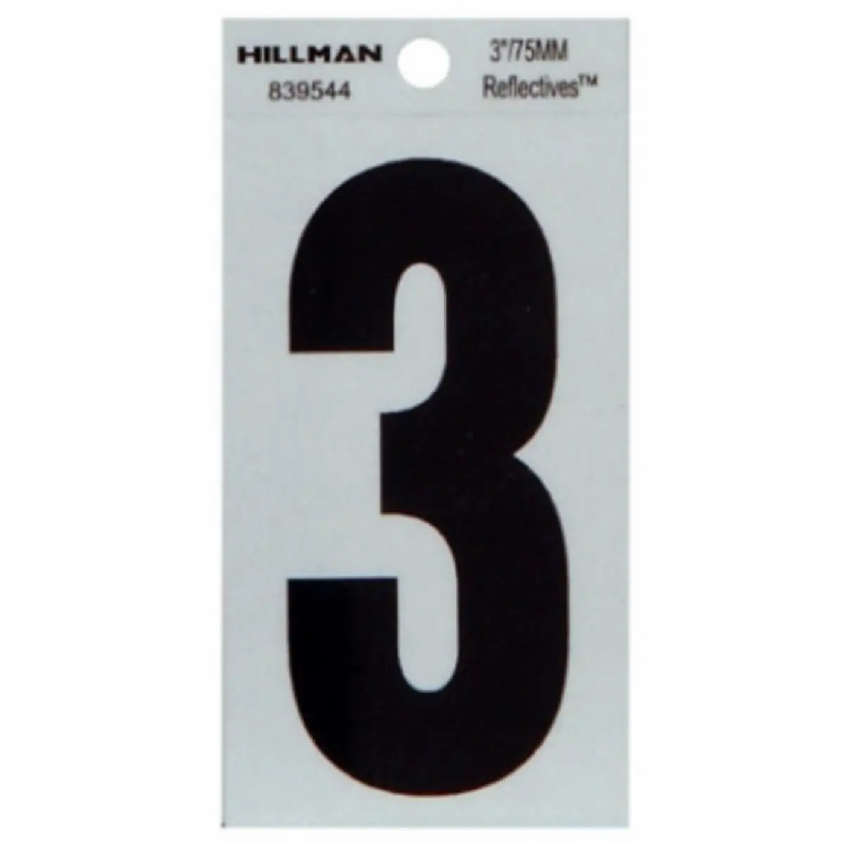 212 MAIN 3 in. Reflective Thin Adhesive Vinyl Number 3 Address Sign, Black & Silver, Outdoor Vinyl Sign for Home Decor House Number Plaque, Outdoor Sign