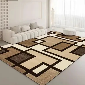 Modern Velvet Rug with Geometric Print, Modern Abstract Rug, Home Decor Carpet for Living Room, Hallway, Bedroom, Entrance, Indoor Outdoor Use