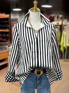 Women's Stand Collar Vintage Plaid Print Shirt Blouse, Retro Fashion Style, Casual Wear, Ladies' Button-Down Top for Daily