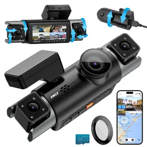 IIWEY C4 PRO 4-Channel Dash Camera for Cars STARVIS 2 IMX675 2.7K+1080P*2+2K Front Rear Inside 5G WiFi GPS Voice Control Optional CPL IR Night Vision 24/7 Parking Mode with 128GB Card