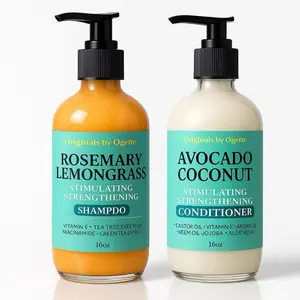Rosemary Lemon Grass Shamoo & Coconut Shampoo & Conditioner - Original Ingredients, 12.5 oz Each