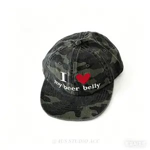 Embroidered Duckbill Cap Vintage Leopard Print Camouflage Flat Brim Soft Top Baseball Cap