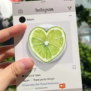 Heart Lime Phone Grip, Cute Citrus Fruit Pop Socket, Kawaii Green Lime Bag Charm Accessory, Summer Fruit Phone Stand, Unique Gift for Her