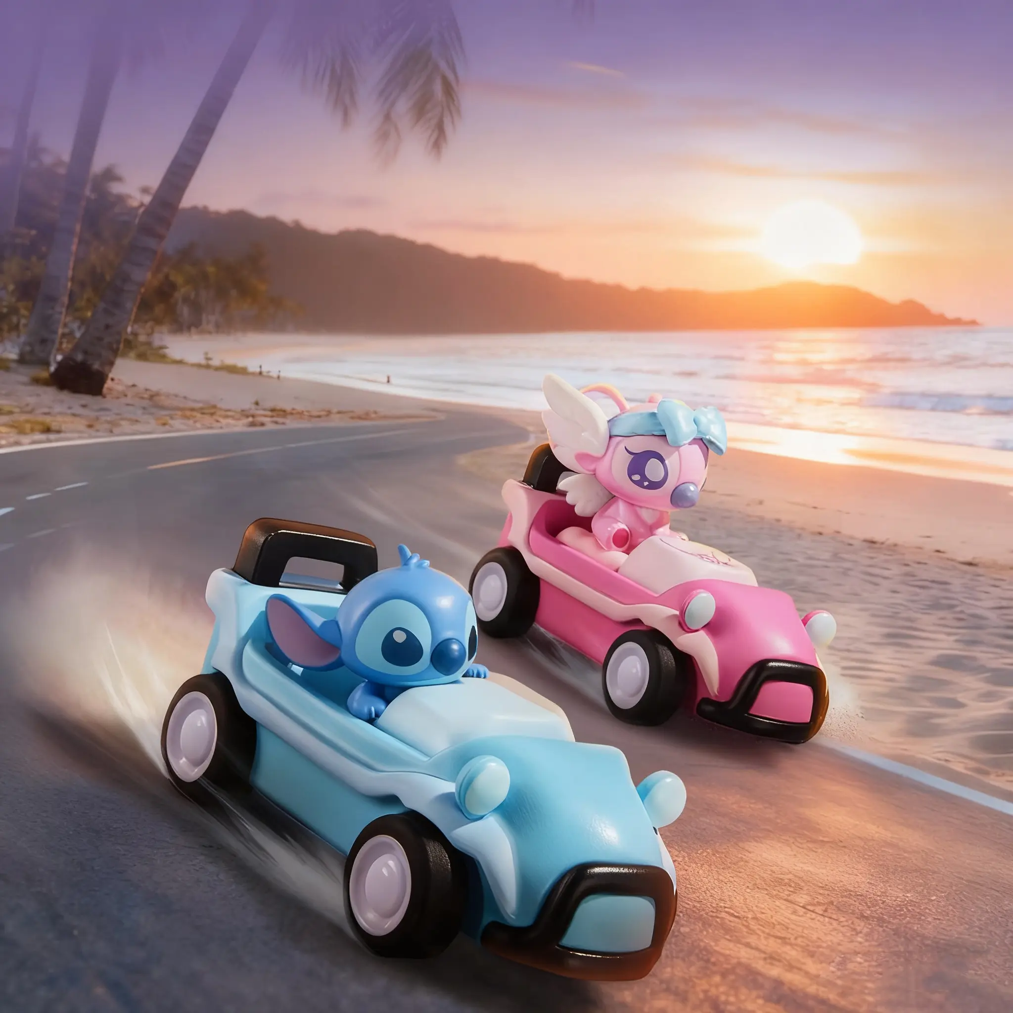 Disney Stitch Confession Highway Keycap Blind Box - Unisex Cartoon Blind Bag Collectible, Romantic Keycaps for Keyboard Lovers, Surprise Holiday Gift Item
