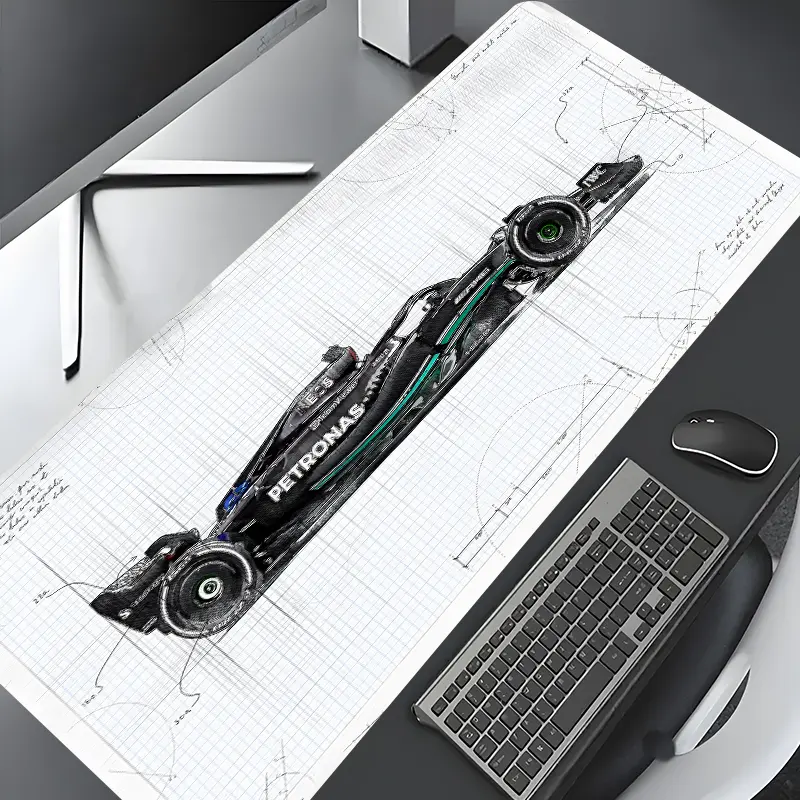 Cool Racing Blueprint Design Large Gaming Mouse Pad, Aesthetic Desktop Drotection Pad, Washable Rubber Pad Non-Slip Lock Edge Multi-Size Mouse Pad for Home Office, Computer Mouse Pad, Gaming Desk Accessory, Gaming Mousepad, Universal Mouse Pad