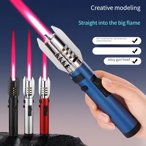 2026 Newest Metal Jet Torch Lighter, Windproof Blue Flame Refillable Lighter, Unique Gadgets for Men, Practical Gifts for Dad Husband Grandpa, Perfect for Outdoor BBQ Camping & Kitchen Cooking