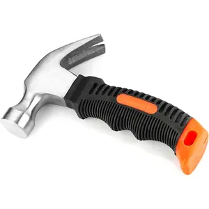 11.6 Oz Small Claw Hammer, Forged Steel Stubby Tack Hammer with Shock-absorbing Plastic Handle for Driving and Pulling Out Nails (1)