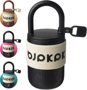 BJPKPK 10oz Insulated Tumbler With Lid And Handle Stainless Steel Travel Mug Loop Coffee Tumbler Cups,Black Leopard