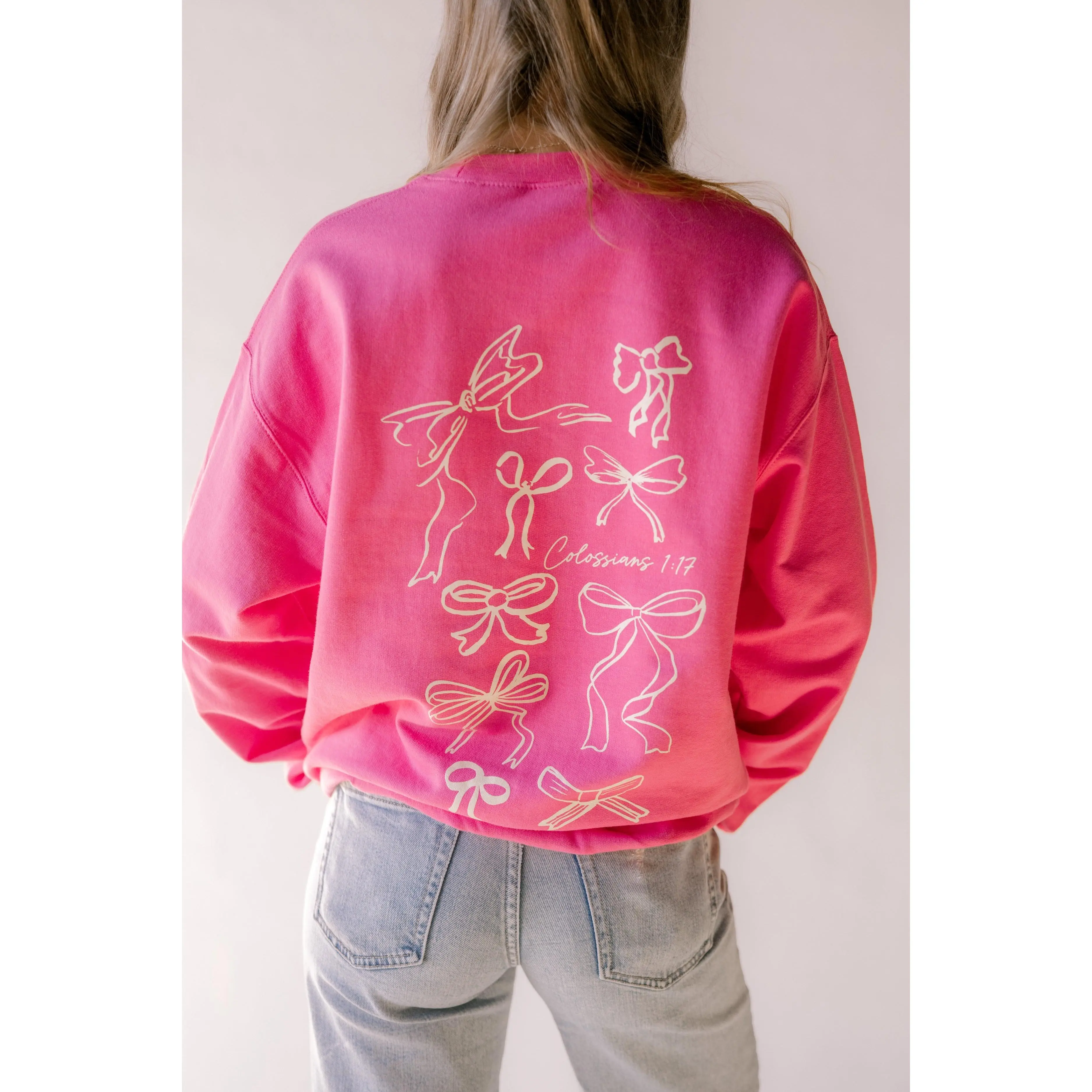 He Holds All Together Pullover - Pink