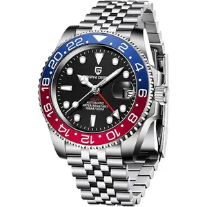 Pagani Design 1662 GMT Men's Automatic Mechanical Watch Top Grade Stainless Steel  Glass Diver  Men's Watch 40mm Date 100M  reloj Hombre