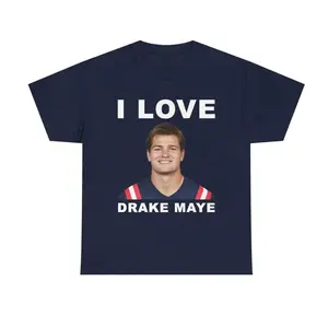 I Love Drake Maye Tee, Football Fan Shirt, Unisex Game Day Top, Cute Sports Graphic T Shirt for Men and Women