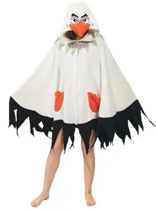 Seagull cape polyester hoodie Open
