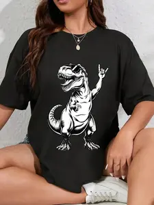 100% Cotton Vintage Dinosaur Rock Music Men Women T Rex Dinosaur T-Shirt