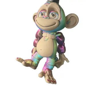 3D Printed Monkey - Colorful Design, Animated Character, Suitable for Various Media and Toys