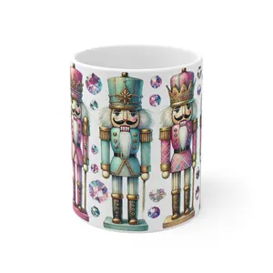 Nutcracker Christmas Mug, Holiday Coffee Cup, Festive Drinkware