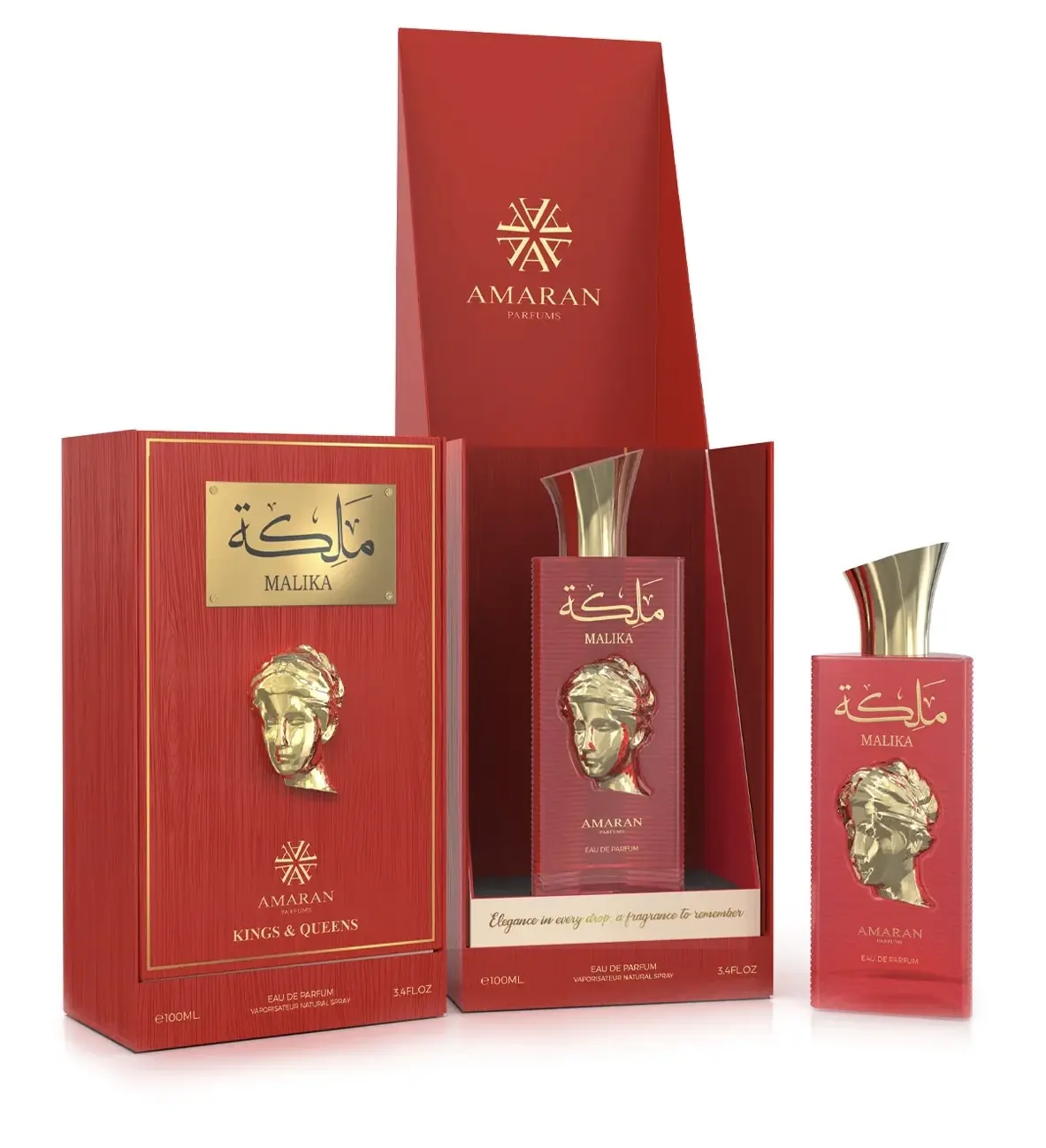 Amaran Kings & Queens Malika Eau de Parfum 3.4 fl oz / 100 ml – Elegant Women’s Perfume – Notes of Caramel, Black Currant, Tangerine, Gardenia, Lily, Vanilla & Sandalwood