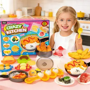 DIY Slime Food Kitchen Set, Realistic Pretend Cooking Playset w/ Sushi Rice Balls & Fried Chicken (Do Not Eat)