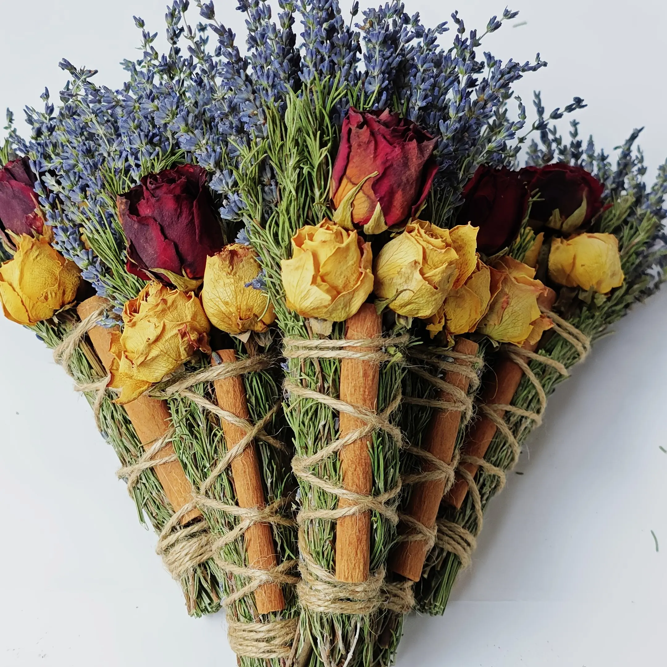 Dried Flower Incense Stick Set 1/2 Pack Lavender Red and Yellow Roses, Lavender Rosemary Rose Cinnamon Purification Bundle, Suitable for Home Decoration and Holiday Gifts, Space Incense, Meditation, Thanksgiving and Hanukkah Gifts  Vintage decor