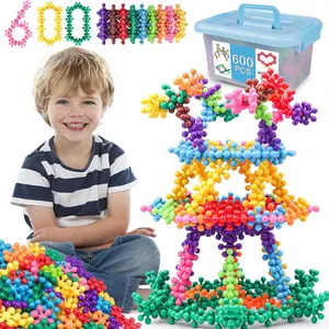 600 count Building Blocks Connect Toys,Interlocking Solid Plastic Educational Toys Sets for Preschool Kids Boys and Girls Aged 3+, Promote Fine Motor Skills and Sensory Development.