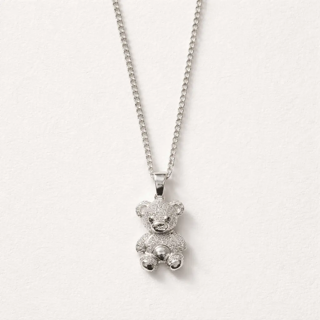 925 Silver Bear Necklace 18 inch length