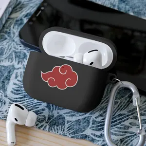 Akatsuki AirPods Pro Design - Japanese Aesthetic Tech Accessory, Anime Design, Black AirPods Pro Case Cover Protection