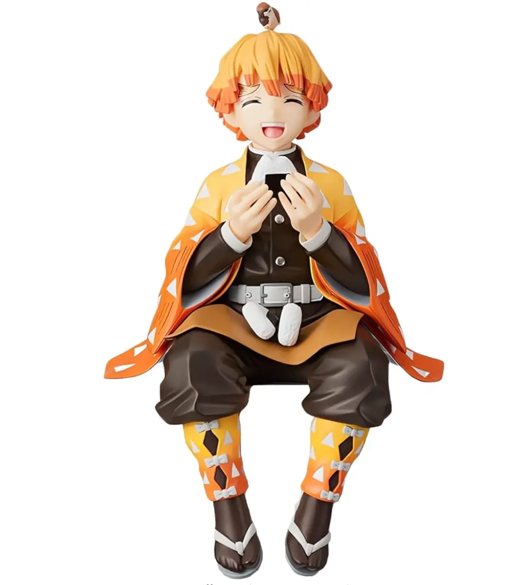 Demon Slayer Figure Eat Rice Balls Agatsuma Zenitsu Figures Anime Devil Slayer Desktop Decor Collection Toy Birthday Gift