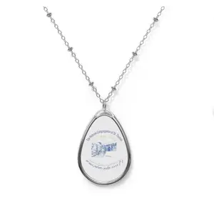 Oval Necklace with Hebrew Congregation of St Thomas Logo, custom pendant, oval necklace