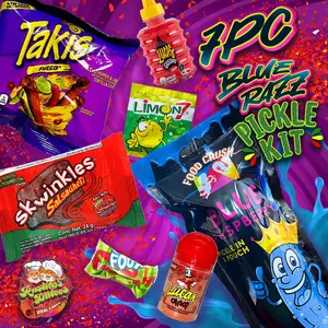 Blue Razz Pickle Kit – 7pc Sweet & Sour Blue Raspberry Pickle Snack Experience