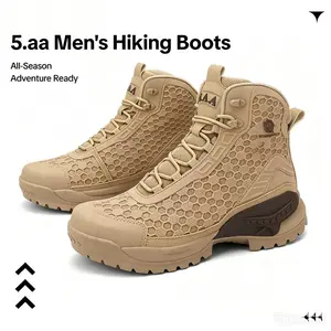 5.AA Men trekking,outdoor,Hiking Sports Shoes,safety,shoe,hikingshose,boot,all-weather,comfort,trendy,sneaker,desert boots with Zipper, Breathable Lightweight Anti-Skid for Mountaineering Exploration Tactical All-Season Lightweight Non-Slip High Top Boots