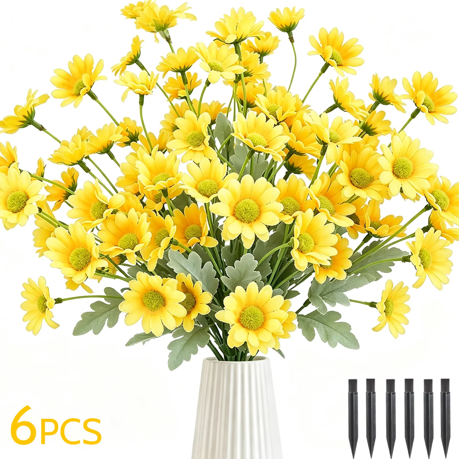 6/12pcs UV-Resistant Colorful Fall Artificial Flower Bouquets, Halloween Home Garden Party Decor, 12pcs Short-Sleeve Home Decor Supplies