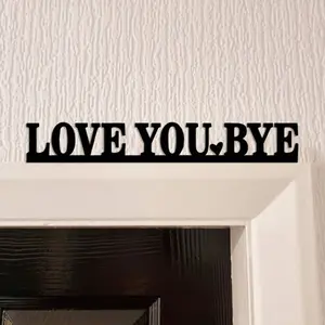Love You Goodbye Metal Wall Art Modern Home Decor for Living Room Wedding Indoor Home Decoration Rustproof Waterproof Metal Sculpture Gift