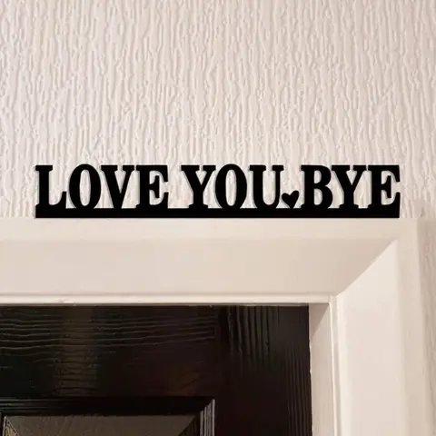 Love You Goodbye Metal Wall Art Modern Home Decor for Living Room Wedding Indoor Home Decoration Rustproof Waterproof Metal Sculpture Gift Metal Signs Modern Decorations Decoration Items