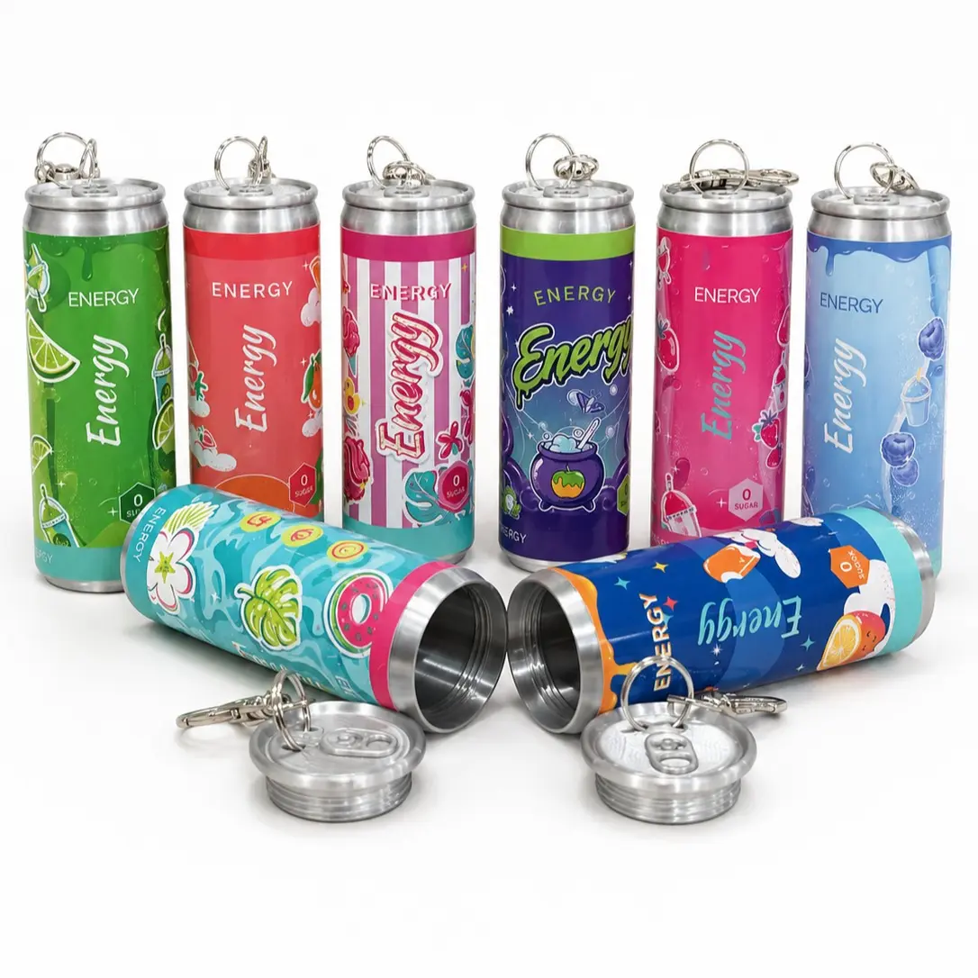 Mini Energy Drink Keychain & Lip Balm Holder