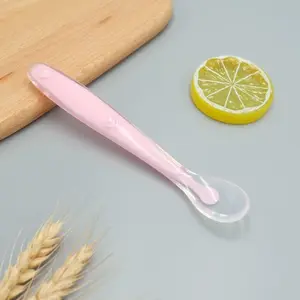 Baby Soft Tip Silicone Spoon, Baby Safe Feeding Spoon, Self Feeding Utensils for Kids Toddlers Training, Durable & Gentle Design