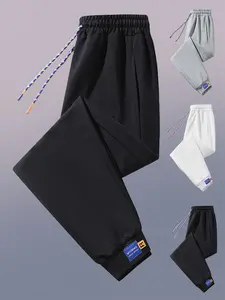 Unisex Couple Pants with Drawstring, Pocket Design, Trendy Fashionable Long Pants, Suitable for Daily Life, Work, Travel, Casual Wear