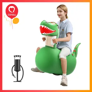 QPAU 1/2 PCS Bouncy Animal Hopper Toys & Children's Day Gifts - Large for 5+, Inflatable Ride-On Jumping Bouncer with Hand Pump, Heavy Duty Giant Bouncy Pal, 220lbs Load Capacity, Indoor & Outdoor Energy Release Toy for Kids Adults outdoorfun