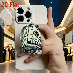 2D flat stylish stacked hundred dollar bills acrylic retractable mobile phone holder, pop-up mobile phone holder