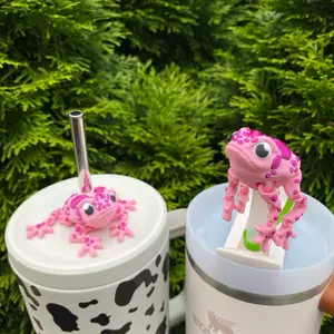 Articulated Toad Straw Toppers and Charms for Stanley Tumbers & 9.5mm Straws with Durable PLA Design - Stylish, Beverage
