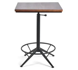 Industrial Design Bar Table Height Adjustable 30.3-35.4in Kitchen Dining Coffee Bistro Pub Square Table Top Table Black